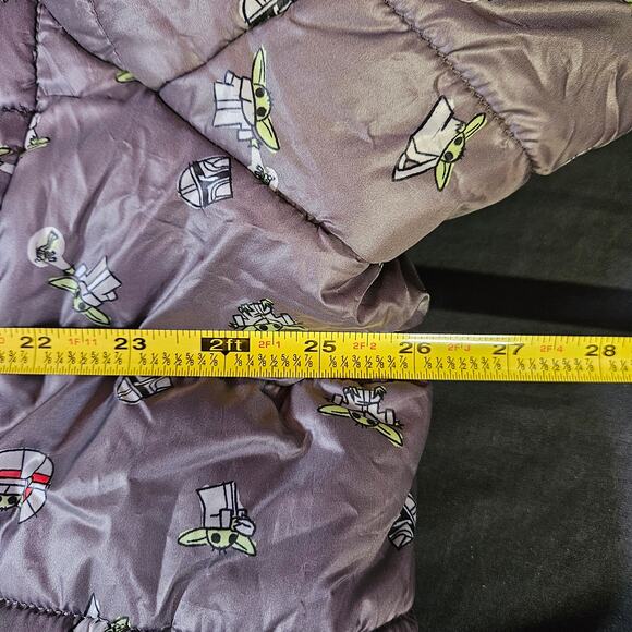 Disney Star Wars Grogu Gray Puffer Coat Size XXL NWT Reversible Baby Yoda - Picture 10 of 12